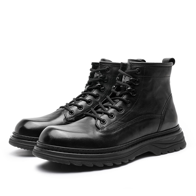 DESAI Shoes For Men Casual Leather Shoes Genuine Leather Soft Bottom boots low-heeled men's Chelsea boots fashion beautiful Elastic Leather Shoes Over-the-Knee DS05309