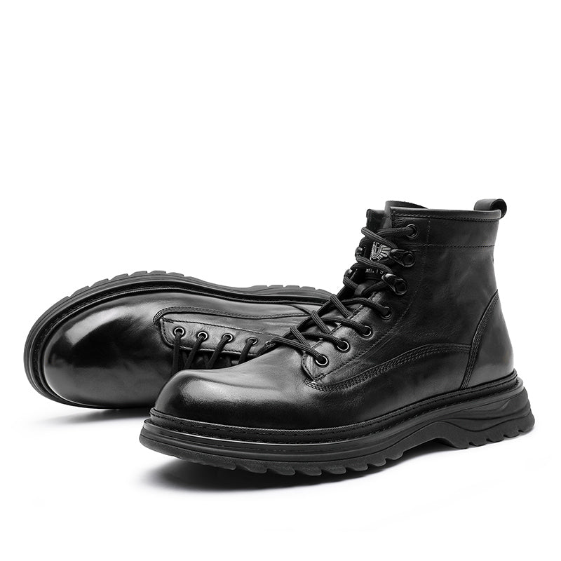 DESAI Shoes For Men Casual Leather Shoes Genuine Leather Soft Bottom boots low-heeled men's Chelsea boots fashion beautiful Elastic Leather Shoes Over-the-Knee DS05309