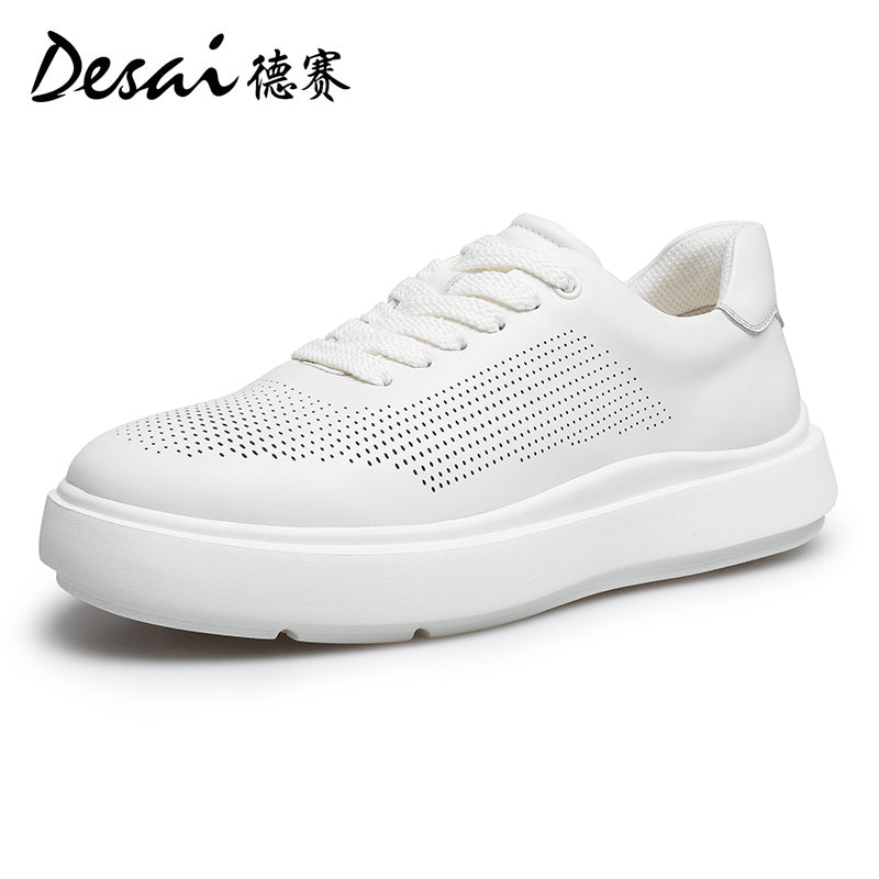 Desai Men's sneakers 2024 Summer Breathable Little White Shoes Men's Genuine Leather Lightweight Sports Shoes Thin Men's Casual Shoes DS3072