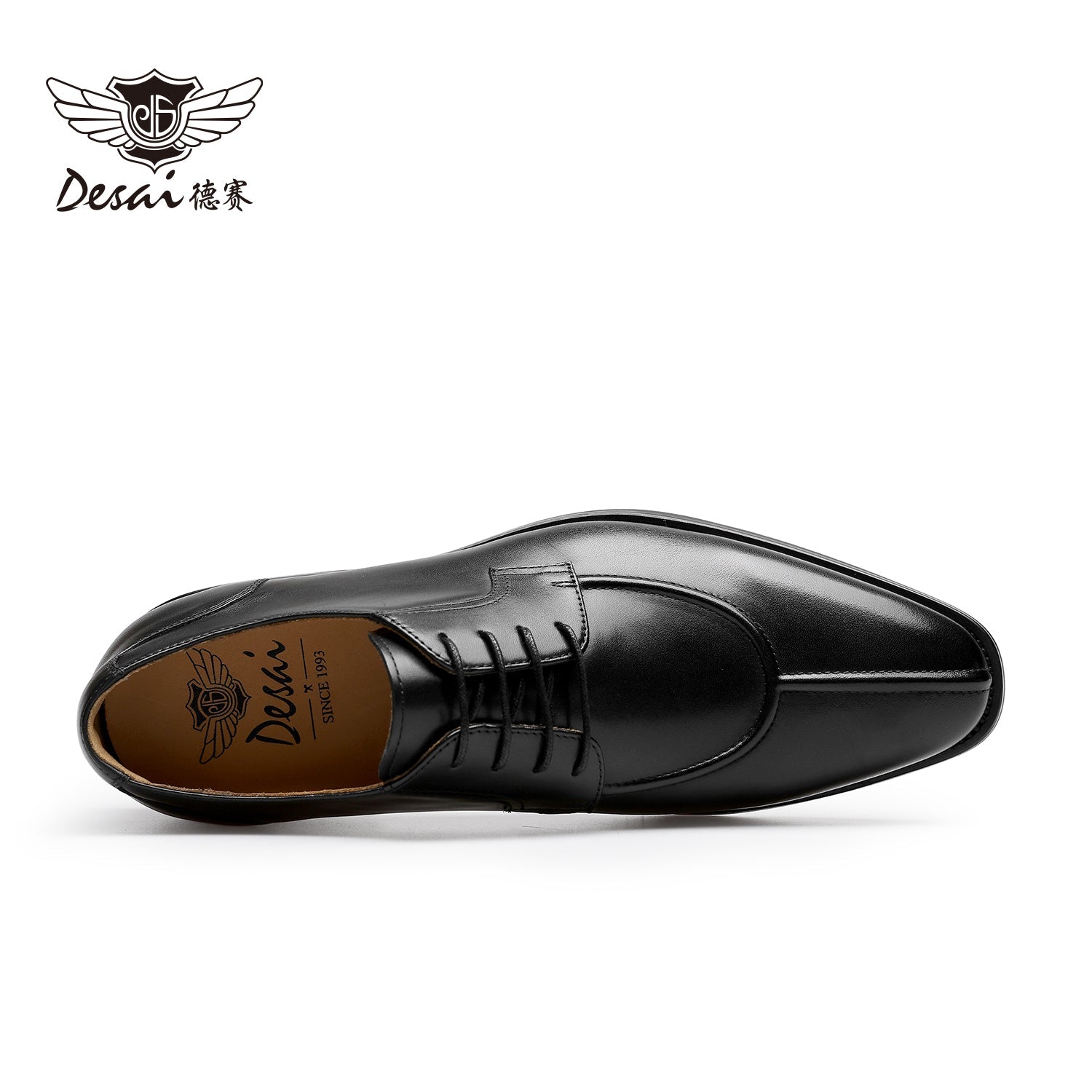 Desai [High luxury South African calf] British business dress Derby shoes men's leather polishing manual leather shoes men DS6038