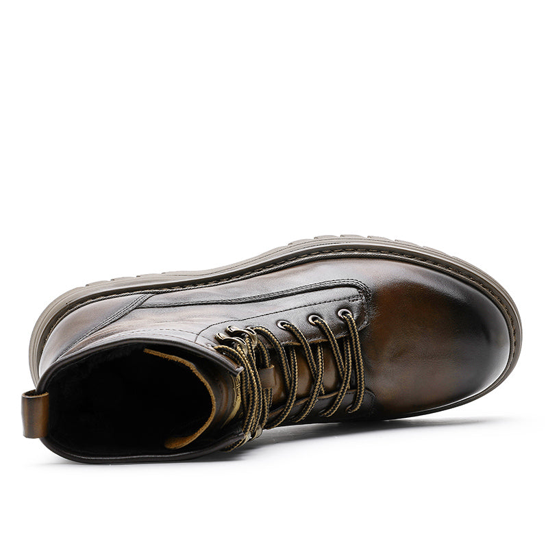 DESAI Shoes For Men Casual Leather Shoes Genuine Leather Soft Bottom boots low-heeled men's Chelsea boots fashion beautiful Elastic Leather Shoes Over-the-Knee DS05309