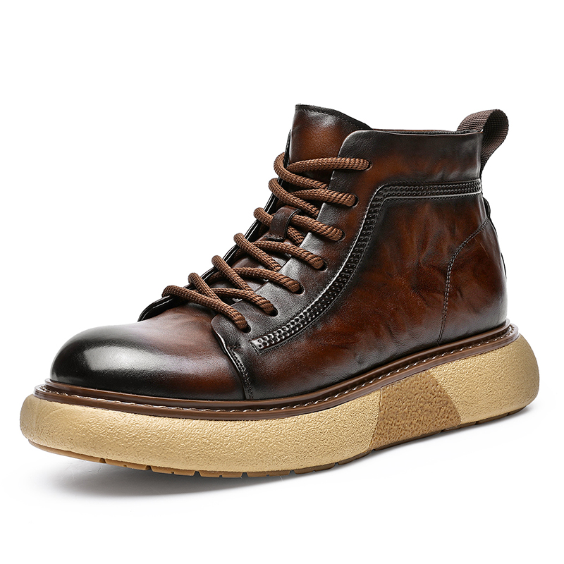 Desai leather boots men's new British autumn and winter retro men's tall work boots DS6316H